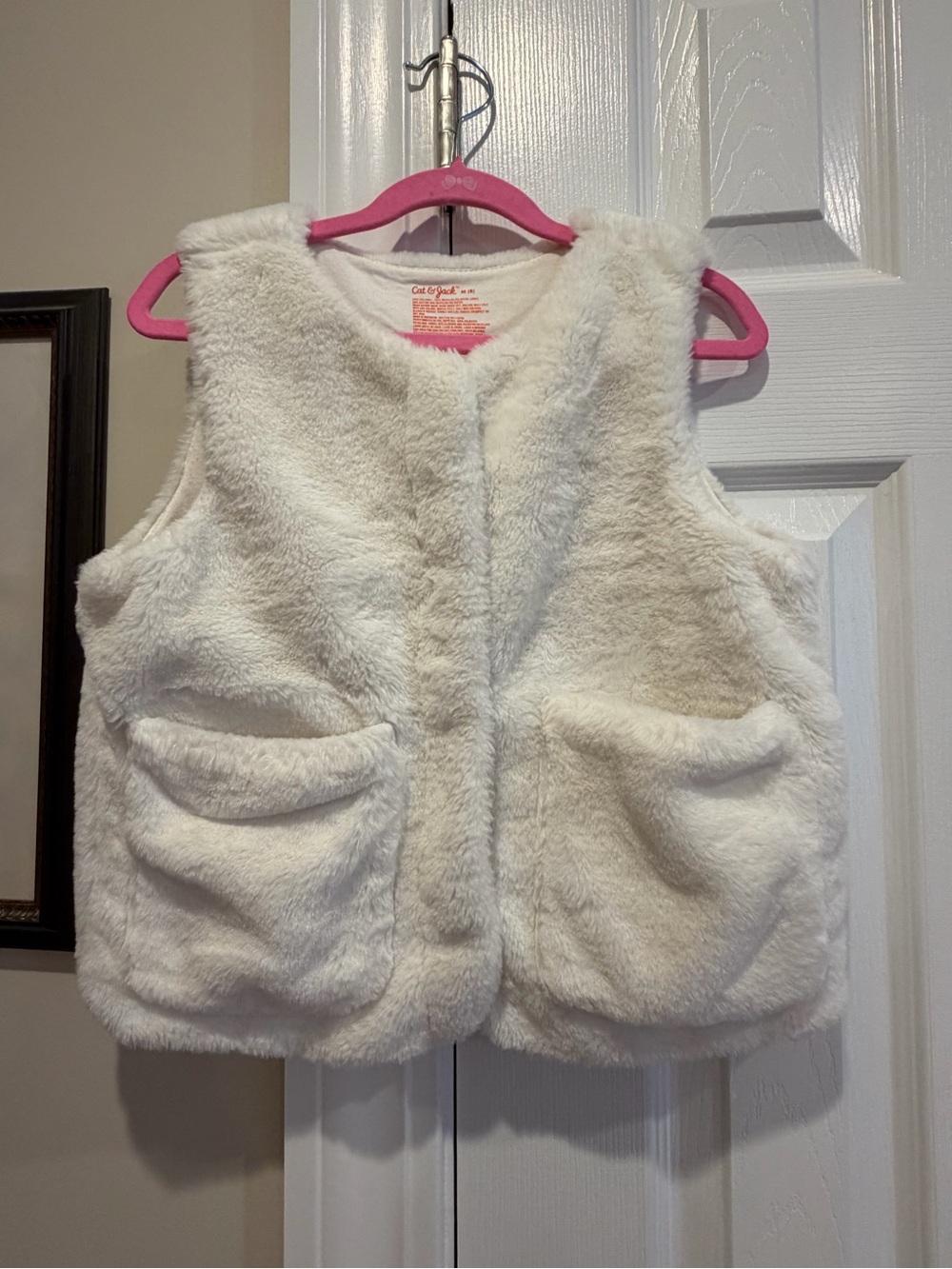 Cat and Jack Cozy Cream Faux Fur Vest